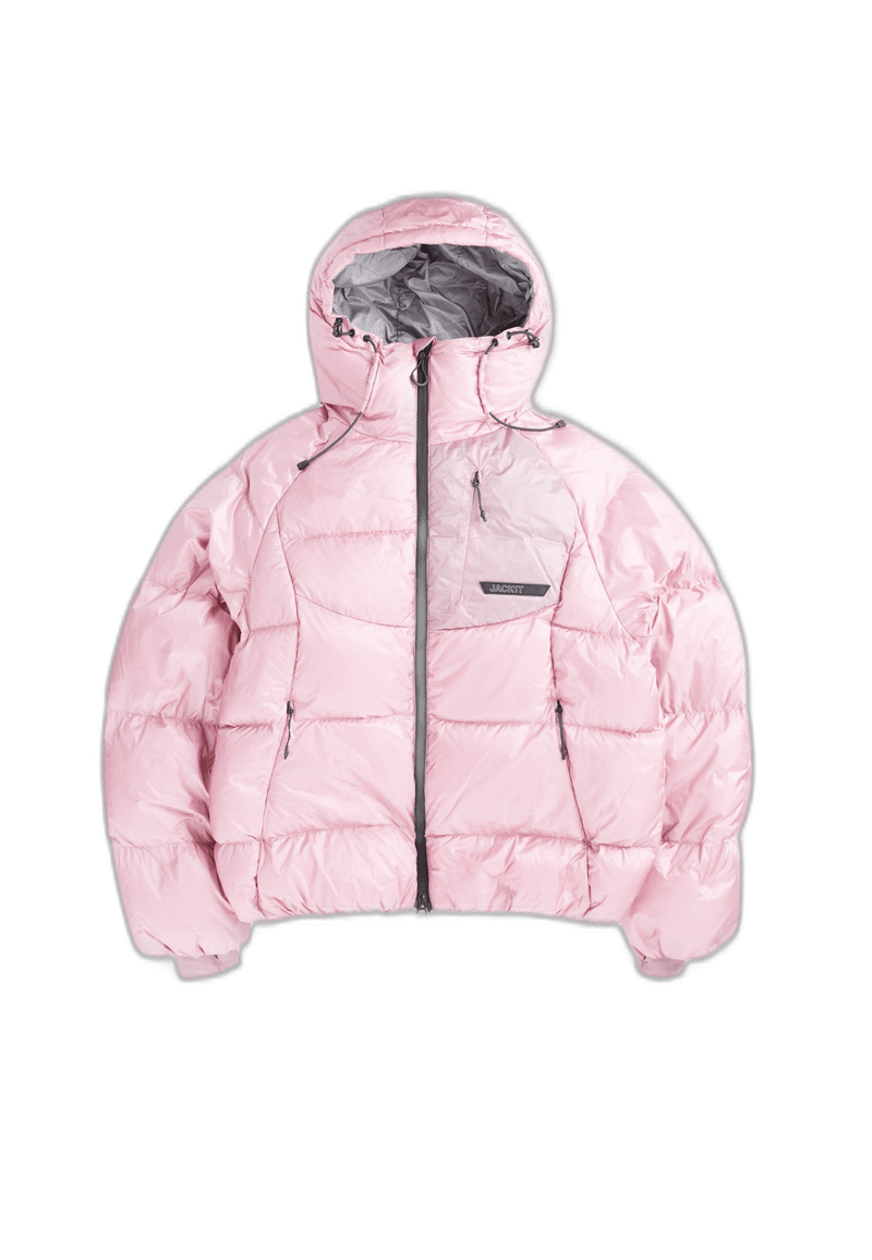 Bubble Down Jacket Pink flat lay swatch