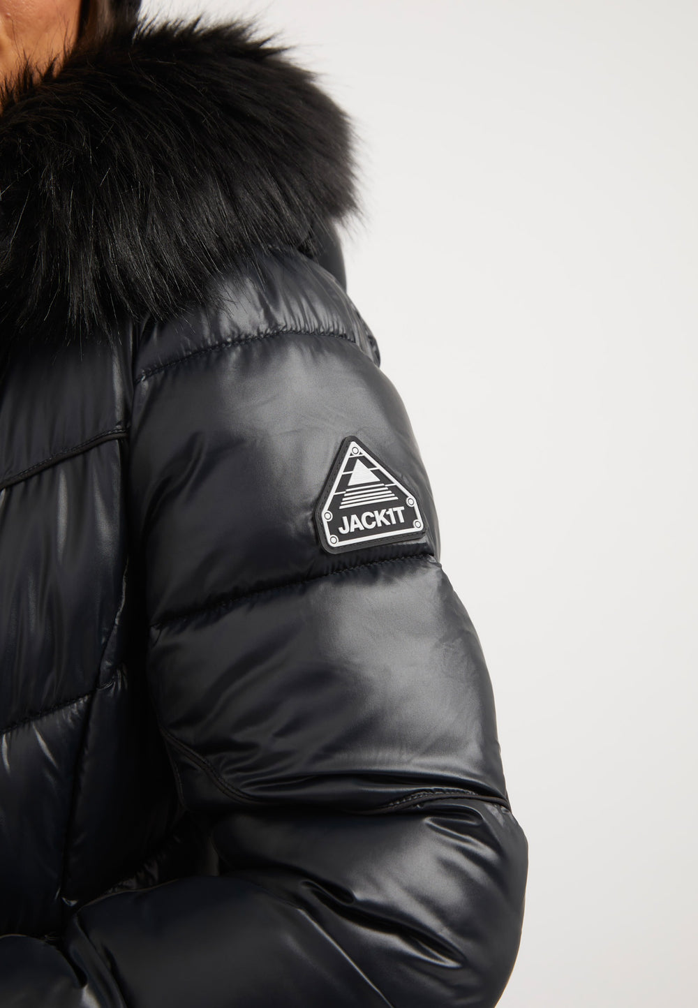 Diamond Belted Extra Long ONELOFT Coat Black detail shot by JACK1T