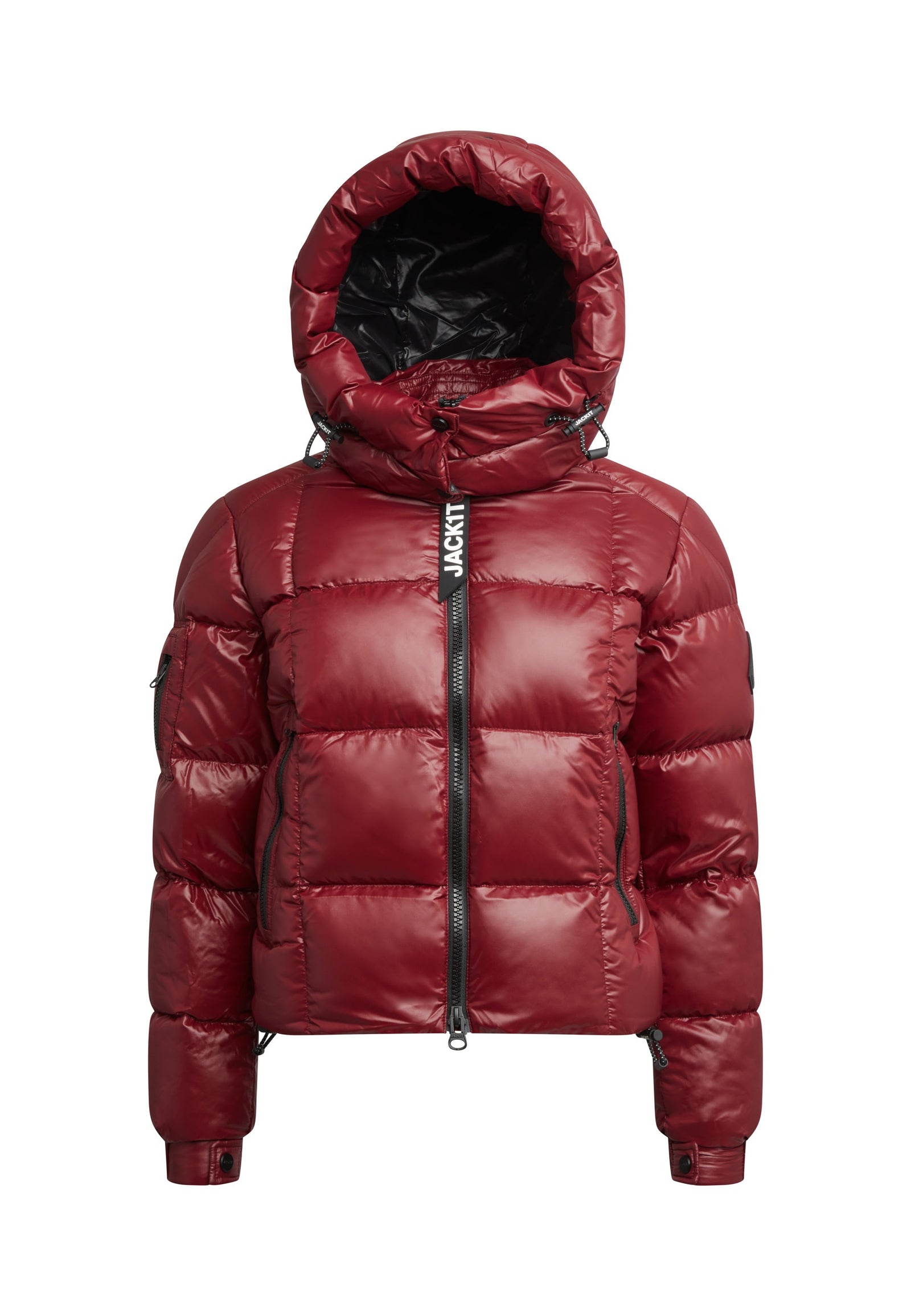 EZ Box Crop Jacket Dark Cranberry flat lay swatch