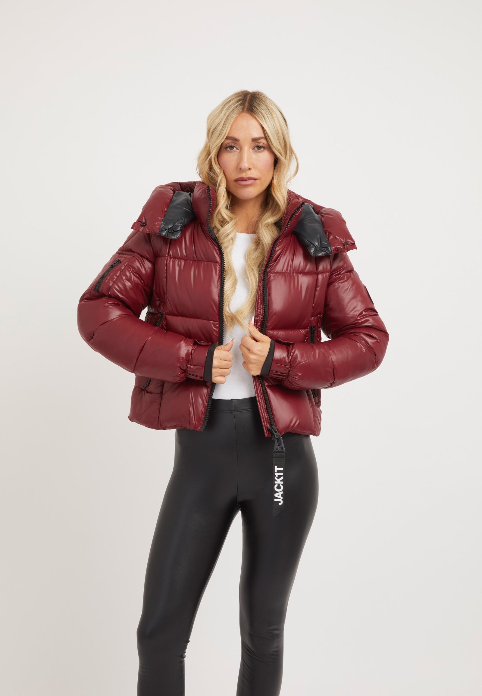 EZ Box Crop Jacket Dark Cranberry styled shot by JACK1T
