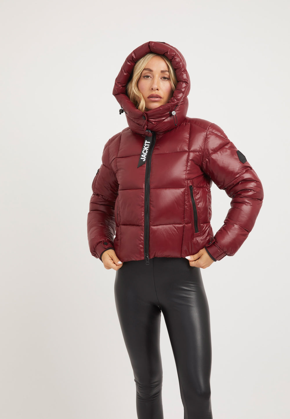 EZ Box Crop Jacket Dark Cranberry styled shot by JACK1T