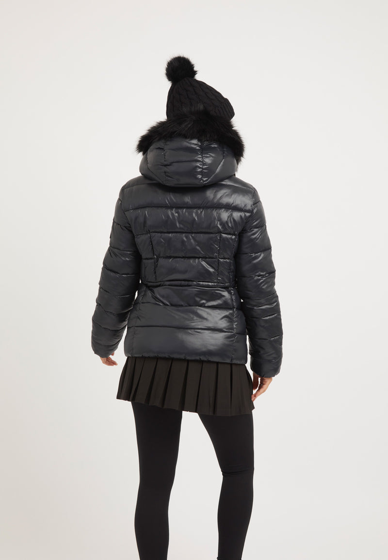 R4D Tricolore Racer ONELOFT Puffer Jacket Black on model full length by JACK1T