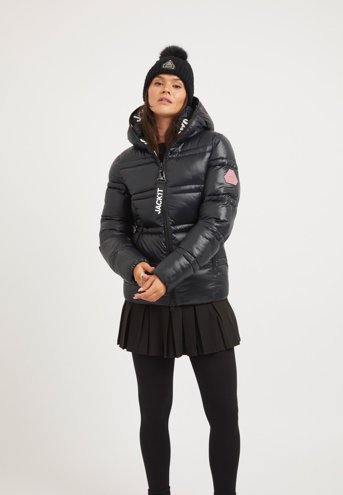 R4D Tramline Racer Jacket Black on model front view by JACK1T