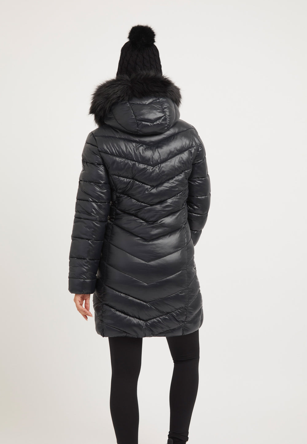 R4D Luxe Coat Black on model full length by JACK1T