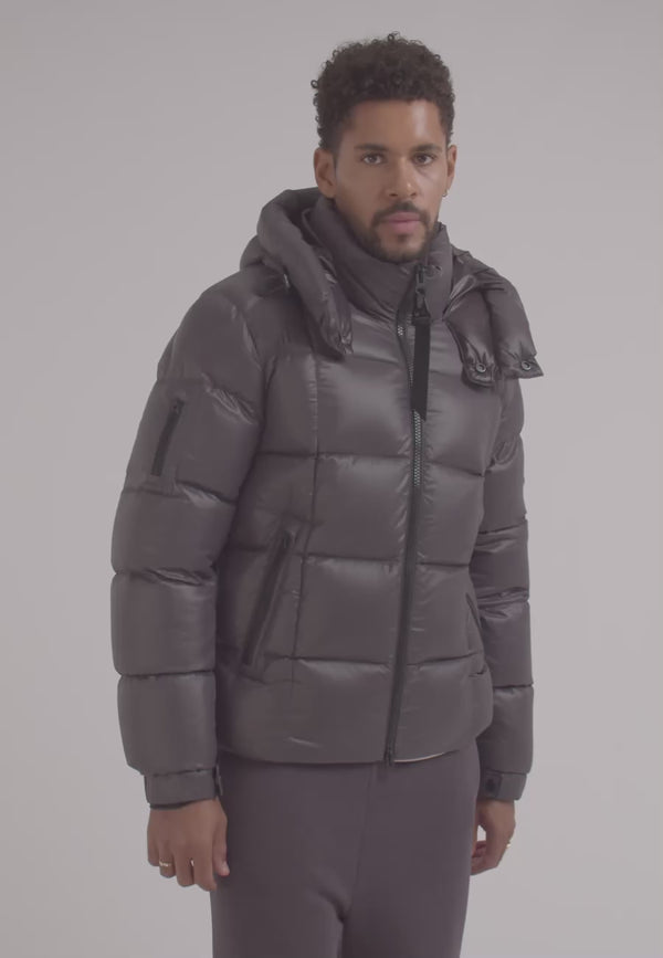 EZ Boxed Puffer Racer Jacket Lux