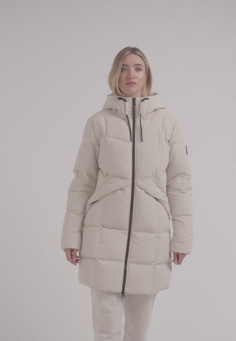 Black Star Puffer Down Coat Stone