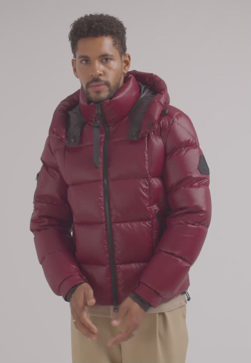 EZ Boxed Puffer Racer Jacket Lux Red