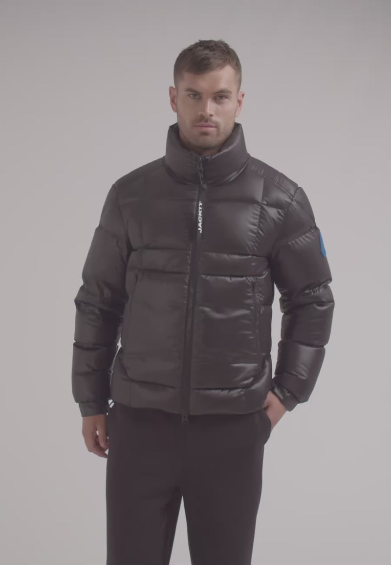 EZ Boxed Funnel Puffer Jacket Lux Black