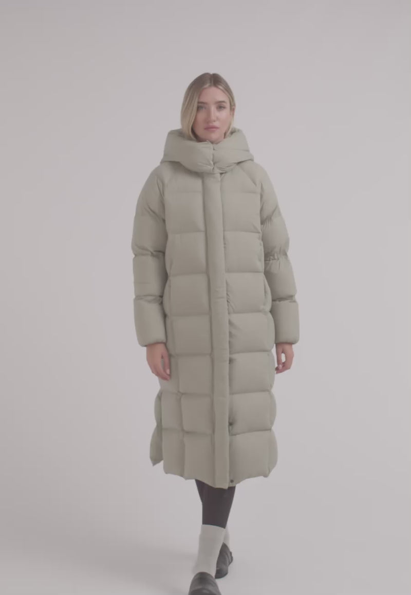 Cloud Ultra Long Down Puffer Coat Sage