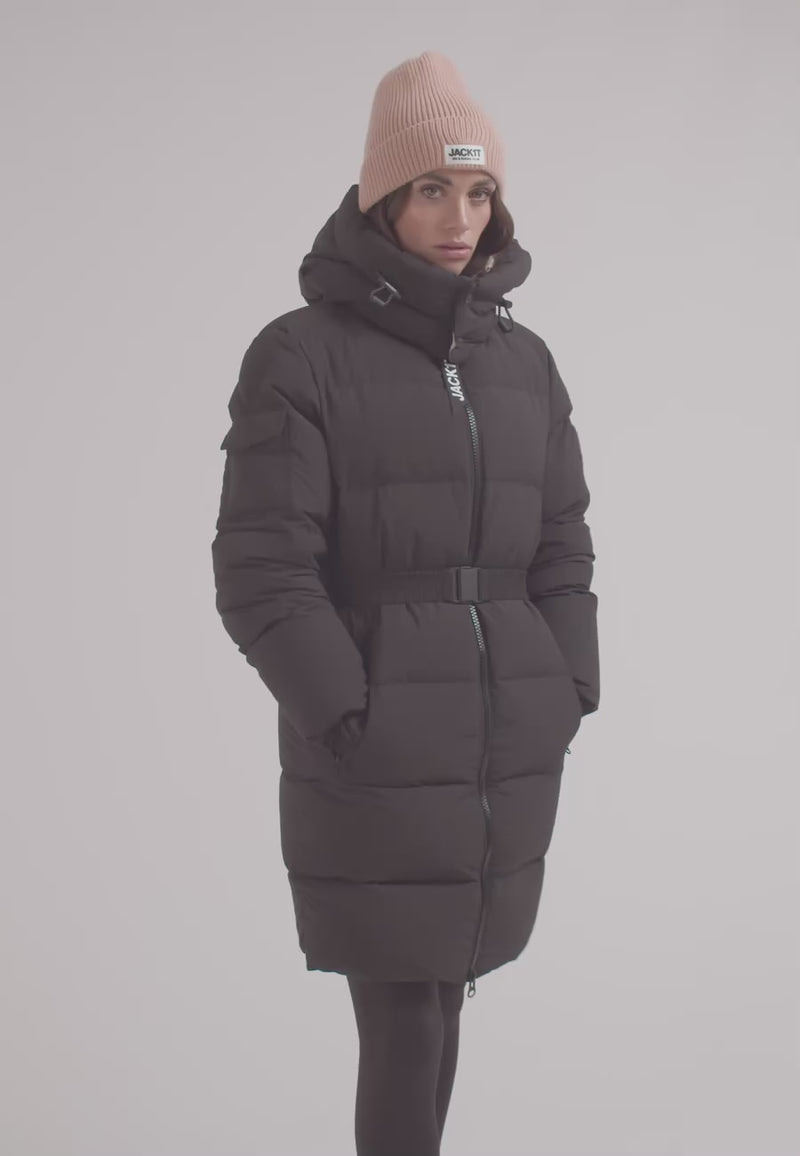 EZ Belted Down Puffer Coat Matt Black