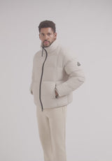 Cloud Lightweight Puffer Racer Jacket Stone