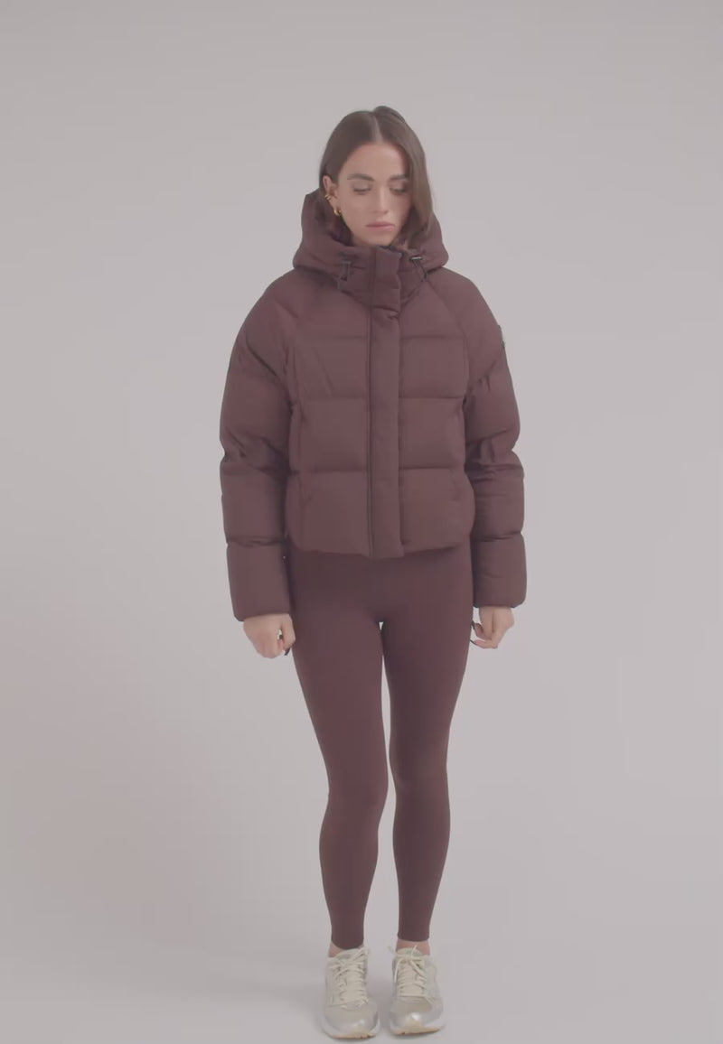 Cloud Crop Down Puffer Jacket Mocha