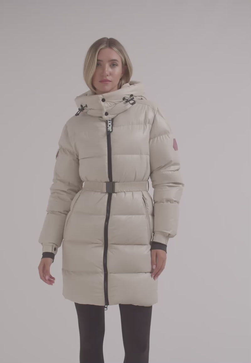 EZ Belted Down Puffer Coat Lux Stone