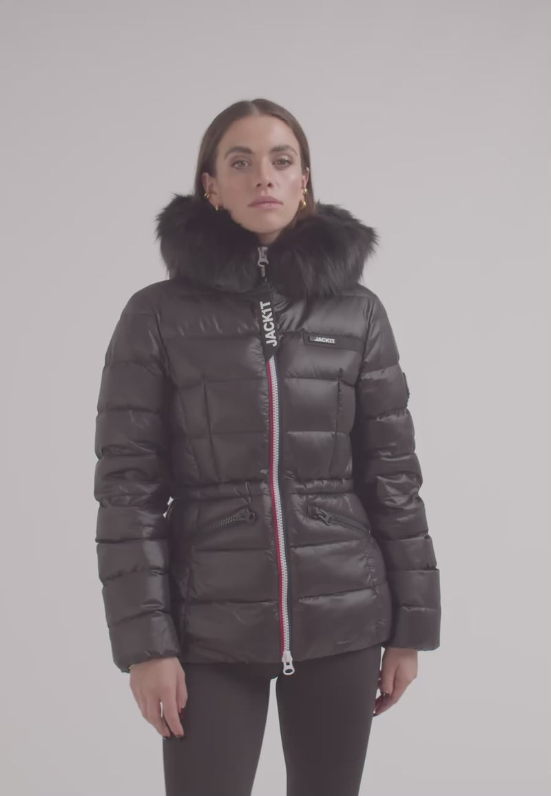 R4D Tricolore Racer Puffer Jacket Lux with Fur Hood