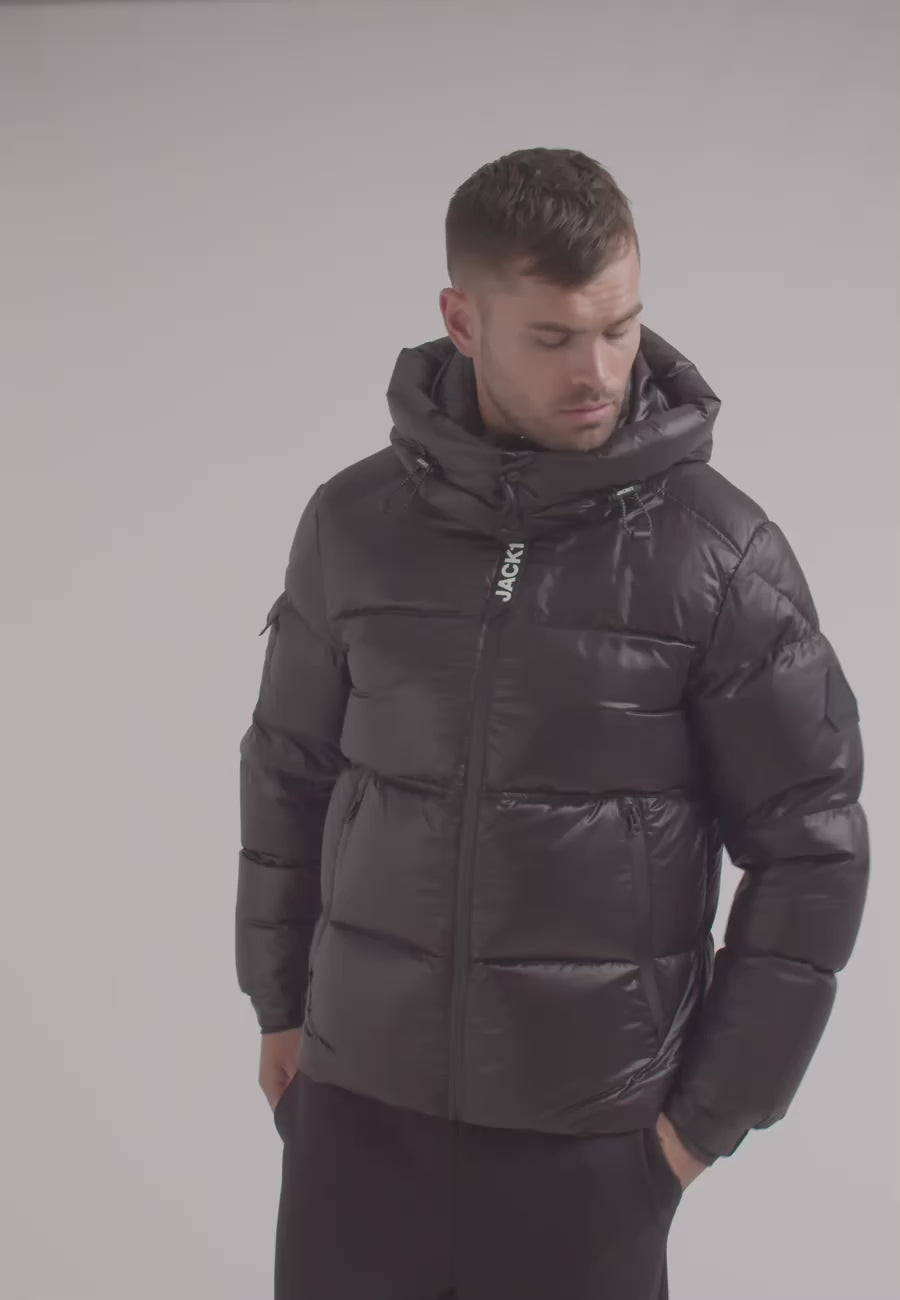EZ Frontier Prime Down Puffer Jacket Matt Black | JACK1T